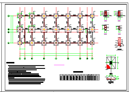 48x17.5m 框架结构开间6m厂房结施cad设计图
