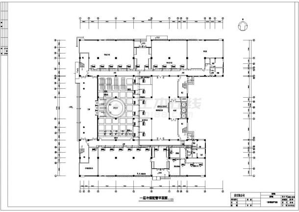 某学校图书馆的地多联机中央空调全套施工设计cad图-图一