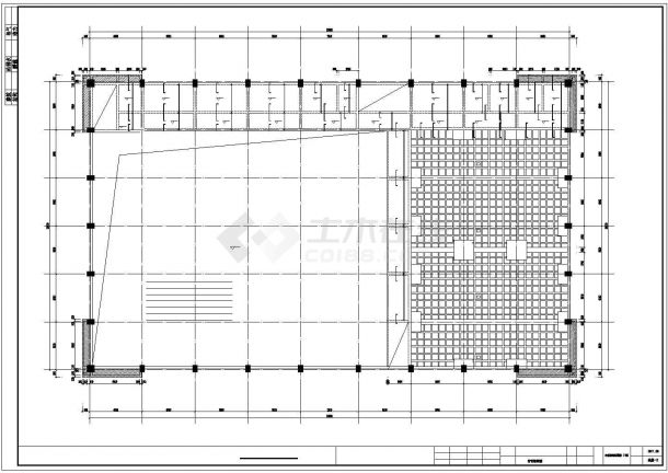 [黑龙江]二层框架结构体育教学楼结构施工图（正交正放双层网架屋面）-图一