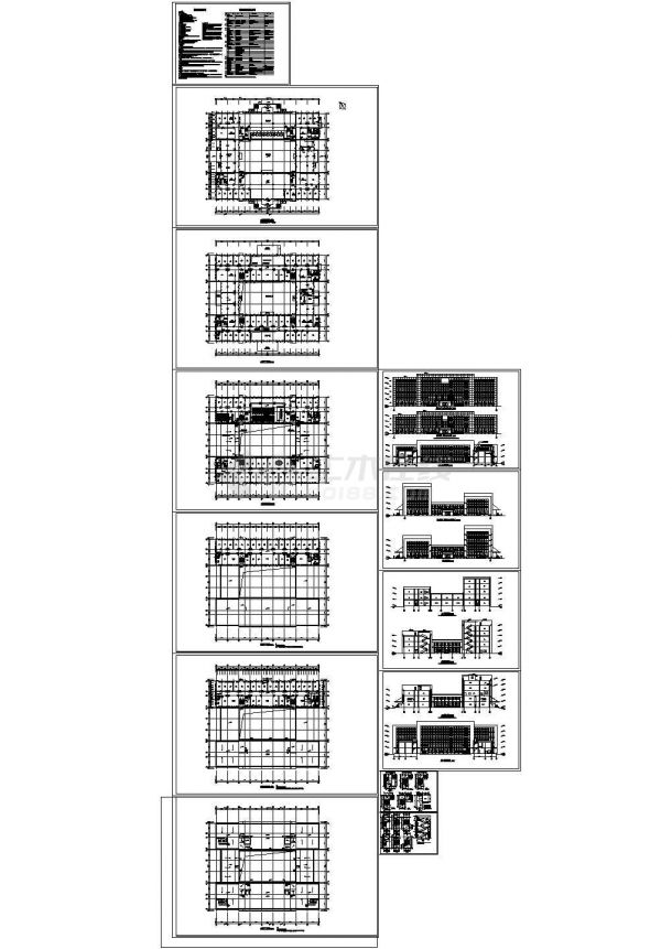 某五层框架结构办公楼设计cad全套建筑施工图纸（含设计说明）-图一