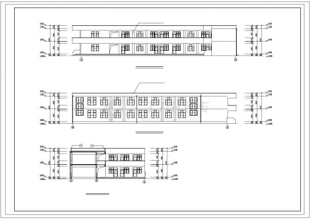 某1130平方米两层砖混结构小学教学楼建筑设计方案图纸(CAD，7张图纸)-图一
