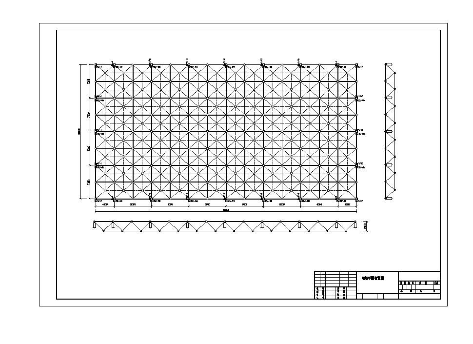 某城市游泳馆网架结构设计图CAD规划详图