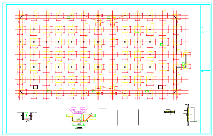 4层框架农贸市场结构cad设计施工图纸_图1