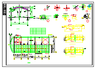 拱形钢桁架农贸市场结构cad设计施工图-图一