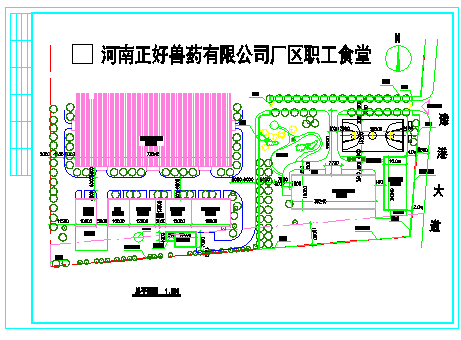 [河南]某工厂厂区职工食堂建筑cad设计图-图二