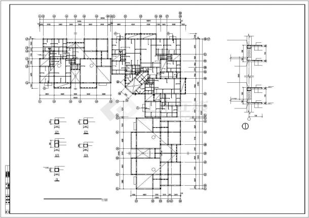 汉中市天香花园小区6+1层砌体结构住宅楼全套结构设计CAD图纸-图一