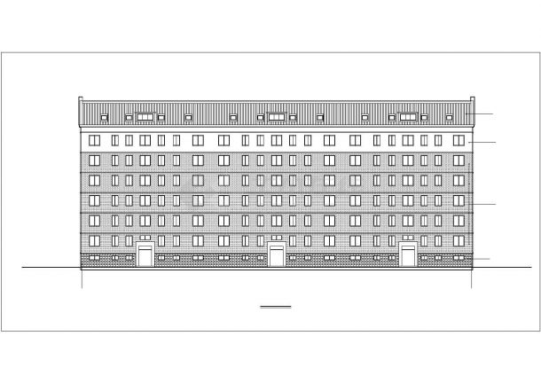 白银市玉成家园小区6层砖混结构住宅楼建筑设计CAD图纸（含阁楼和地下室）-图二