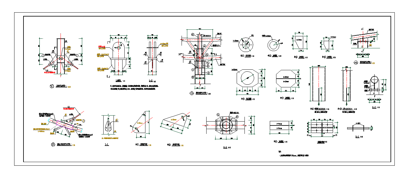 某地索梁结构索节点构造详图CAD图纸