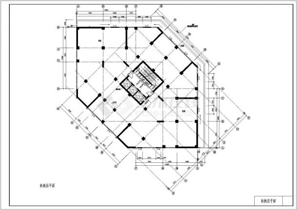 中式高层住宅建筑设施工平立面CAD图-图一