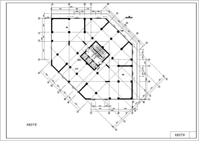 中式高层住宅建筑设施工平立面CAD图_图1