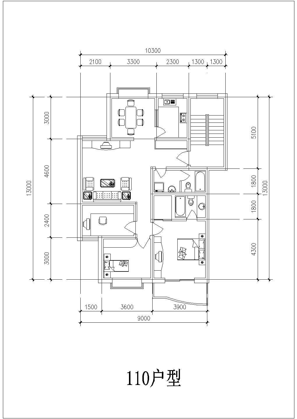 多层简约户型住宅建筑图纸
