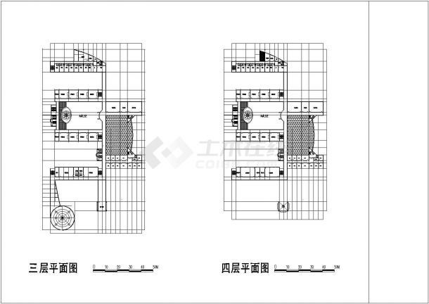 某小学四层框架结构教学楼（总建筑面积12330㎡）设计cad全套建施图（含总平面，含技术经济指标）-图一