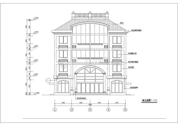 东莞市某城中村4层框混结构民居住宅楼建筑设计CAD图纸（含夹层）-图一