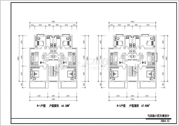 襄阳市和鑫家园小区经典实用的平面户型设计CAD图纸（7张）-图二