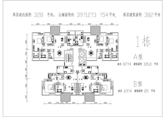 精美住宅户型设计CAD布置图_图1