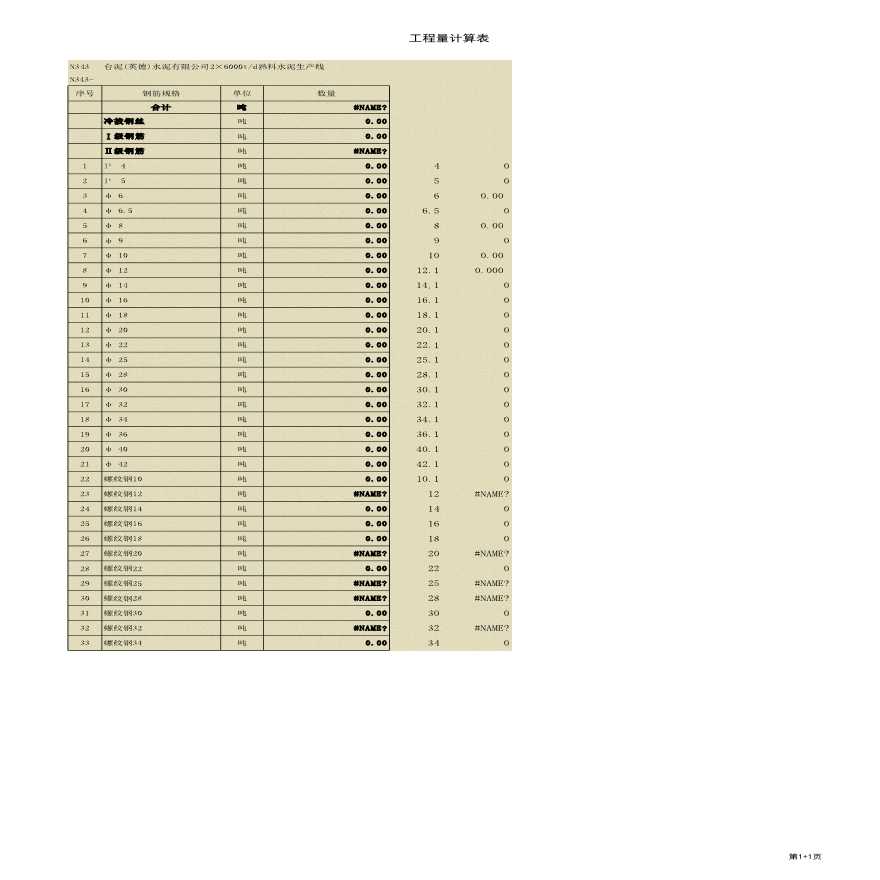 （ 钢筋）工程量计算稿Excel-图一