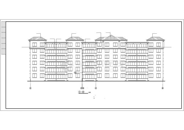 珠海市某单位家属院6层框混结构住宅楼建筑设计CAD图纸（含地沟平面图）-图二