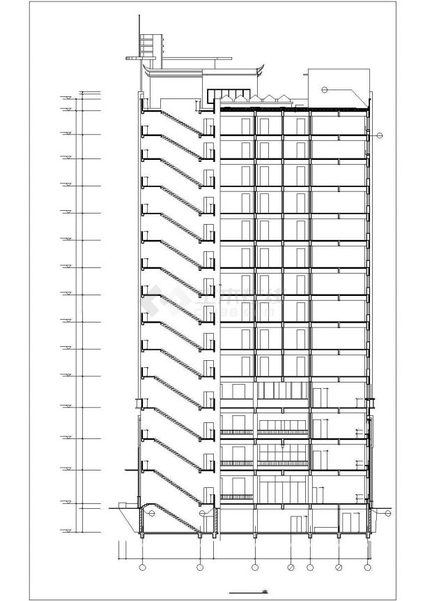 金华市人民南路某夏日花园小区14层框架结构住宅楼建筑设计CAD图纸-图一