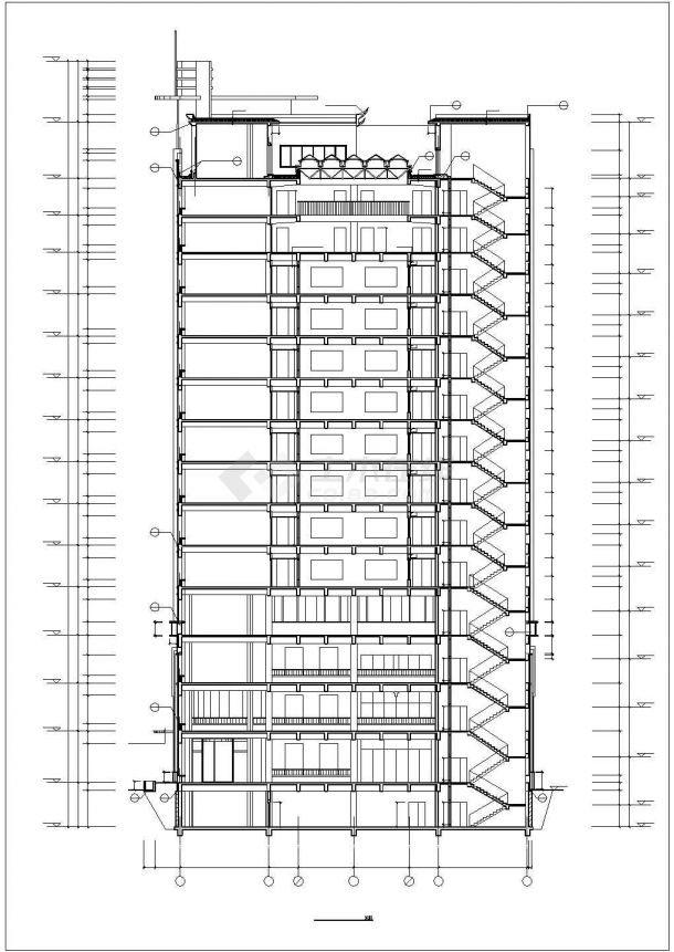 金华市人民南路某夏日花园小区14层框架结构住宅楼建筑设计CAD图纸-图二