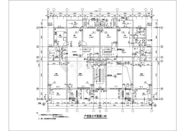 复式居民楼全套建筑施工CAD图-图一