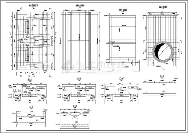 【湖南】某农村水闸全套施工设计cad图纸(含机架桥顶栏杆布置图)-图一