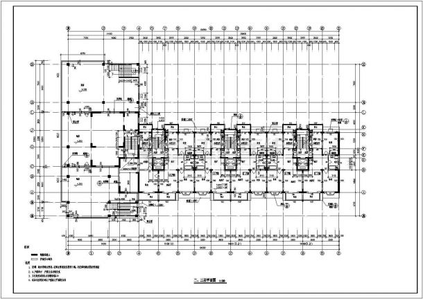 高层综合楼全套建筑CAD基础平面布置参考图-图二