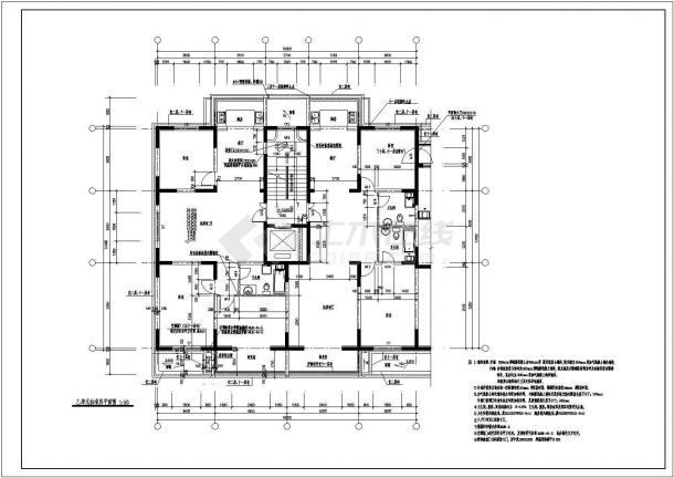 南通市海门区招商蛇口四室两厅室内装修设计CAD图纸-图二