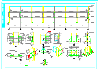 某钢框架3层商业楼设计cad结构施工图-图一