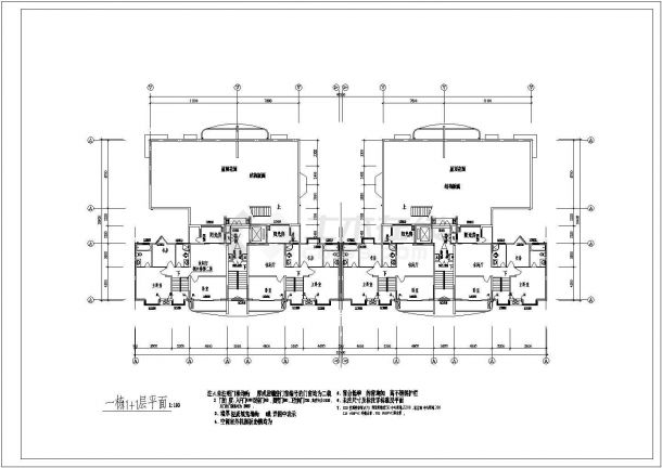 吉林省通化市市区某高层小区住宅施工设计CAD图纸-图二