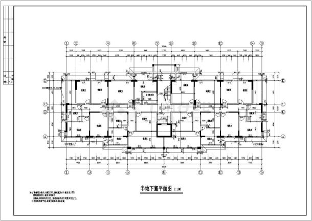 浙江省金华市某高层住宅小区建筑单体施工设计CAD图纸-图一