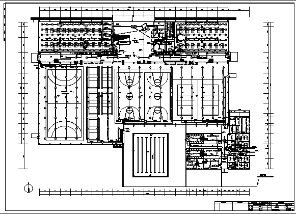 某东华大学体育中心电气系统设计施工cad图纸_图1