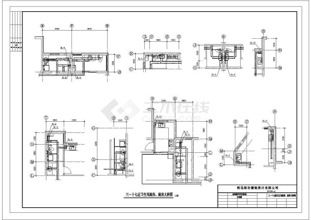 18层住宅楼给排水设计建施cad图，共二十四张-图二