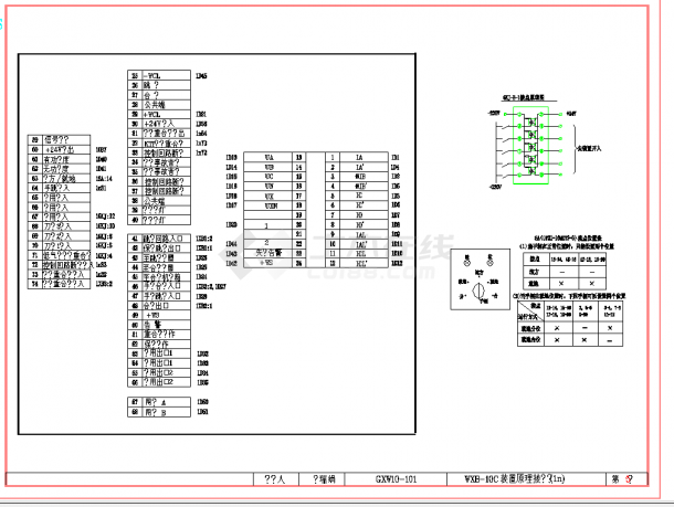 某地WXB-10C微机保护原理接线图CAD图纸-图一