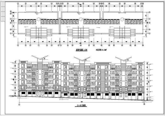 底层商铺住宅楼建筑施工CAD图_图1