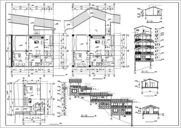 五层木屋住宅古建筑CAD图-图二