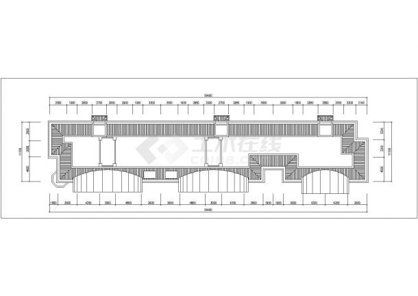 合肥市平福花园小区4000平米6层砖混结构住宅楼平立剖面设计CAD图纸-图一