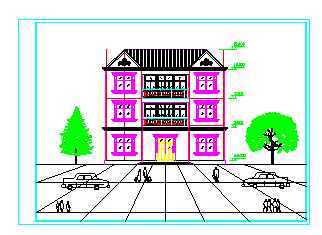 三套三层住宅建筑设计CAD图纸-图二