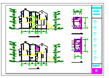 农村两层独栋别墅建筑设计CAD施工图纸-图一