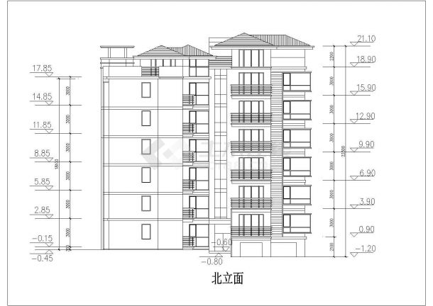 佛山市锦唐家园小区6层砖混结构住宅楼全套建筑设计CAD图纸-图一