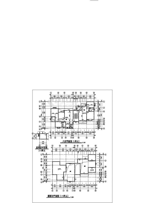 佛山市锦唐家园小区6层砖混结构住宅楼全套建筑设计CAD图纸-图二