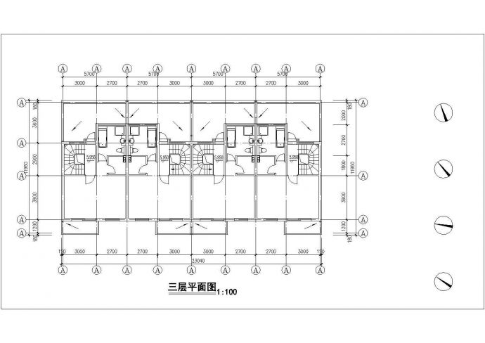 重庆市江枫俊园小区3+1层砖混结构住宅楼建筑设计CAD图纸（含夹层）_图1