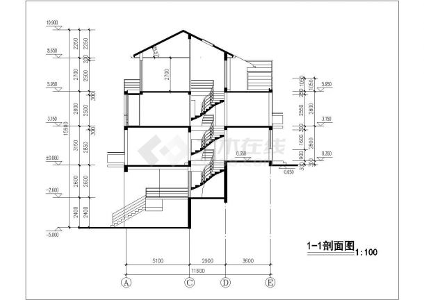 南昌市丰华嘉园小区3层混合结构住宅楼建筑设计CAD图纸（含车库层）-图一