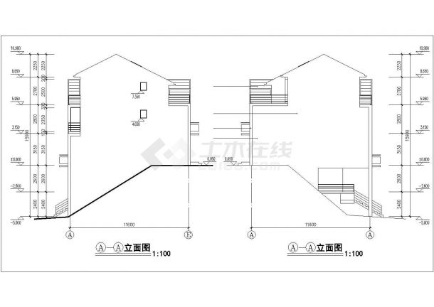 南昌市丰华嘉园小区3层混合结构住宅楼建筑设计CAD图纸（含车库层）-图二