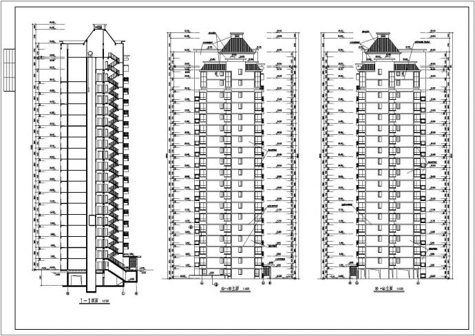 高层经典公寓楼建筑设计施工图_图1