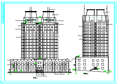 吉林省某高层博士后公寓CAD设计建筑图纸-图二