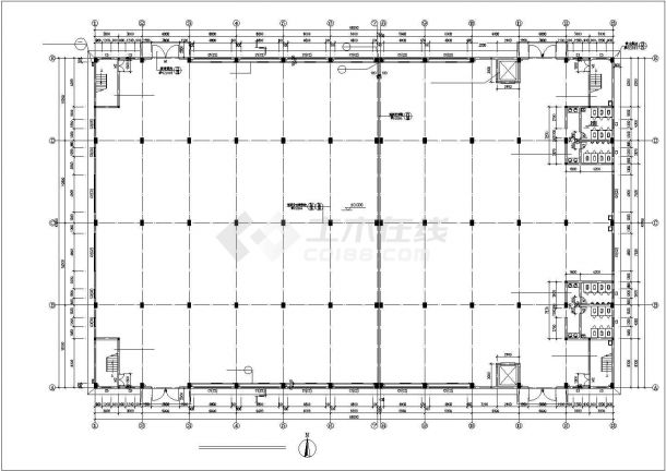 天津市某大型五金厂2层框架结构组装车间建筑设计CAD图纸-图一