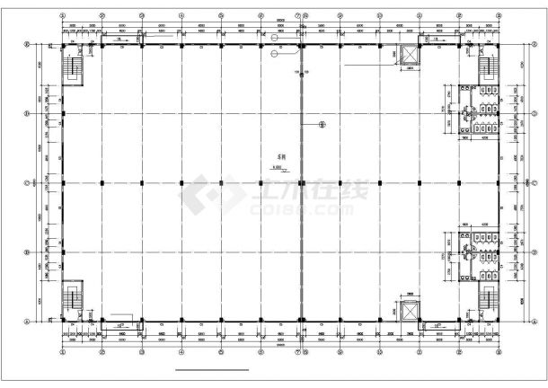 天津市某大型五金厂2层框架结构组装车间建筑设计CAD图纸-图二