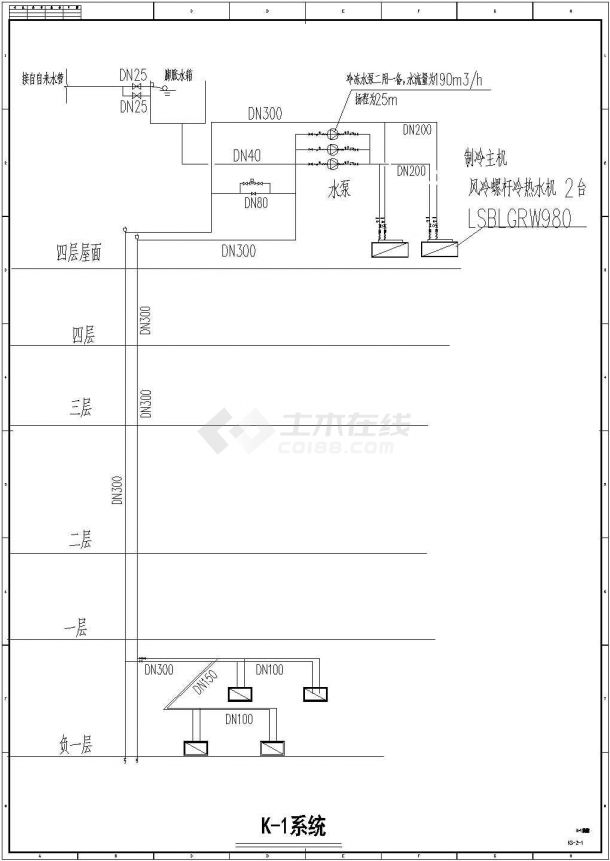 江苏省某市宝鸿商业中心广场暖通空调设计施工CAD图纸-图一
