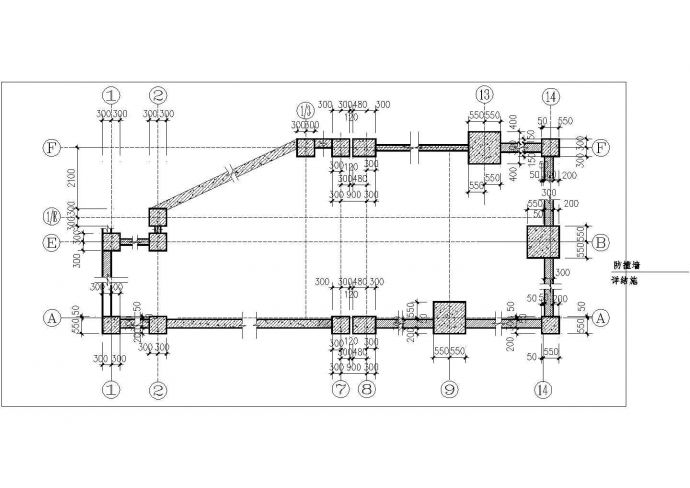 哈尔滨市寿山花园小区高层住宅楼局部平面设计CAD图纸_图1