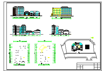 某地区旅馆大楼CAD设计方案建筑图-图一